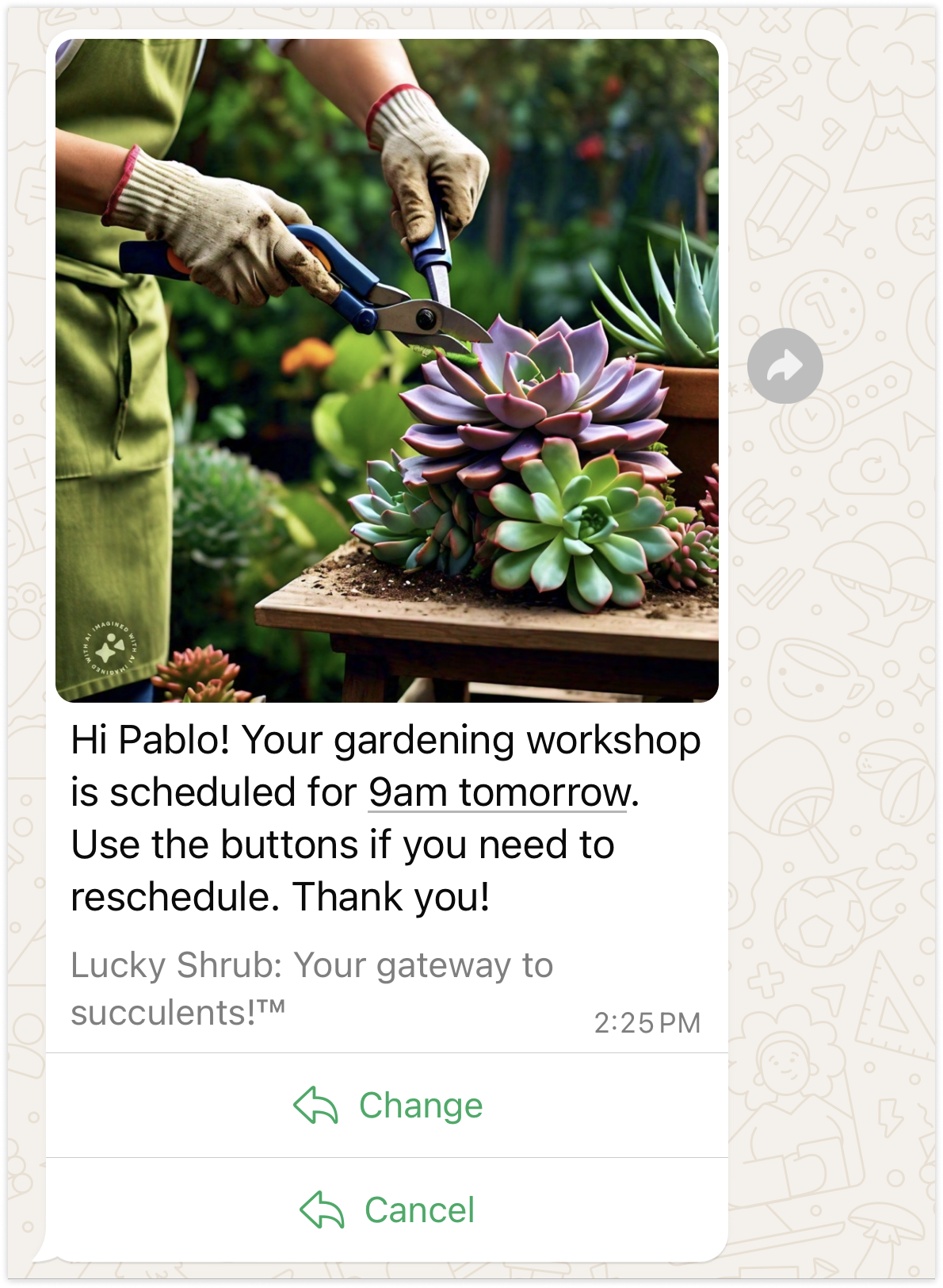 Interactive reply buttons messages